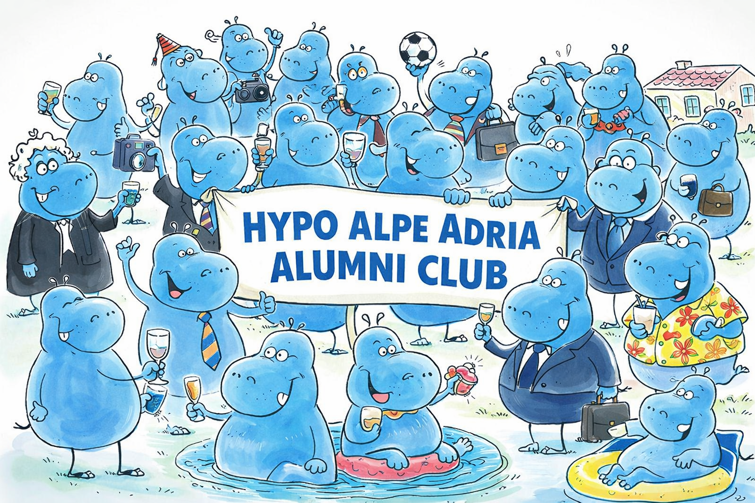Hypo Alpe Adria Alumni Club teambuilding illustration
